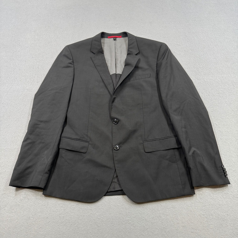Hugo Boss Blazer Men's 42R Black Lined Wool Two Button Notch Lapel Sport Coat